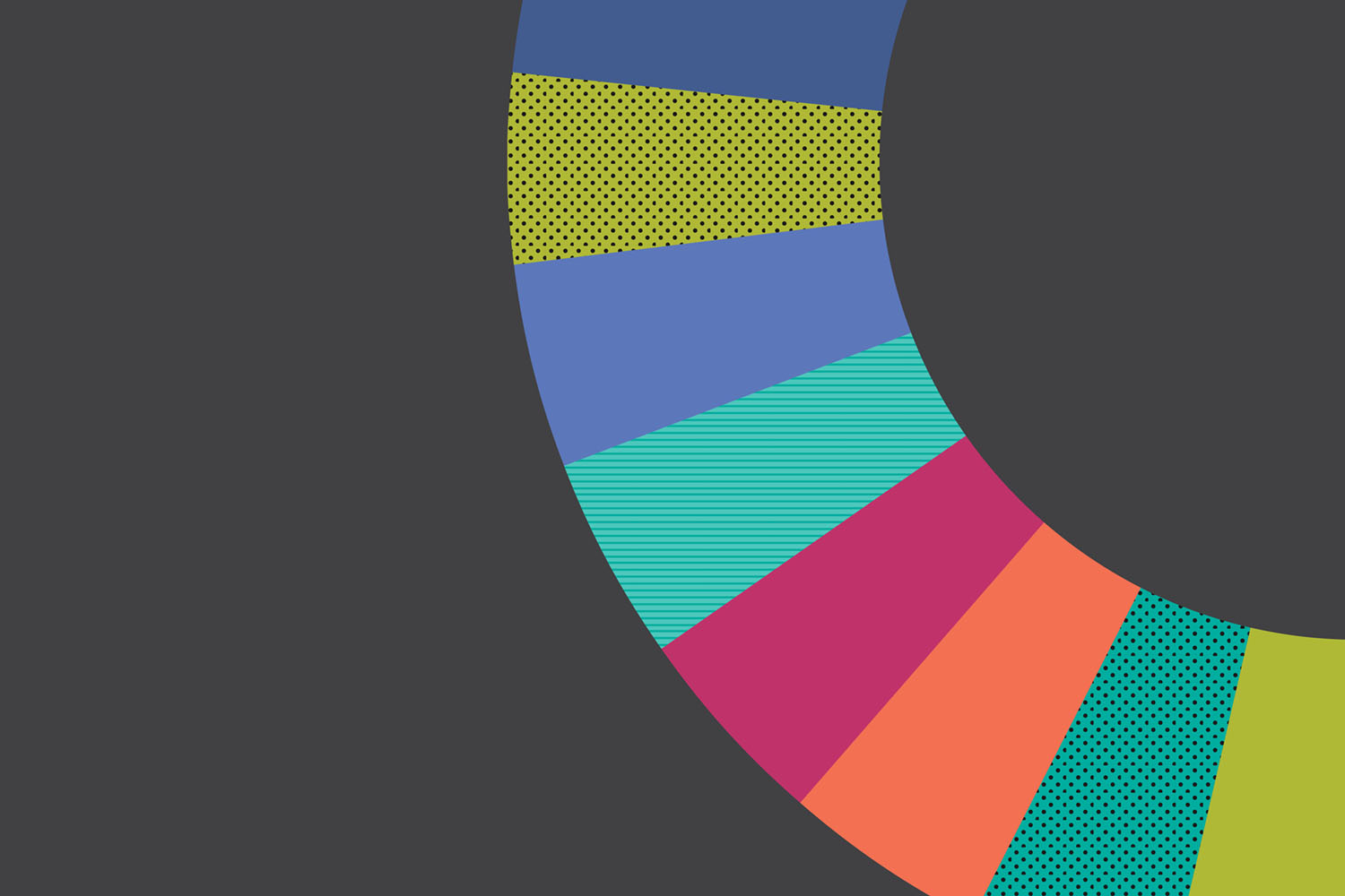 graphic of colorful stripes in a semicircle