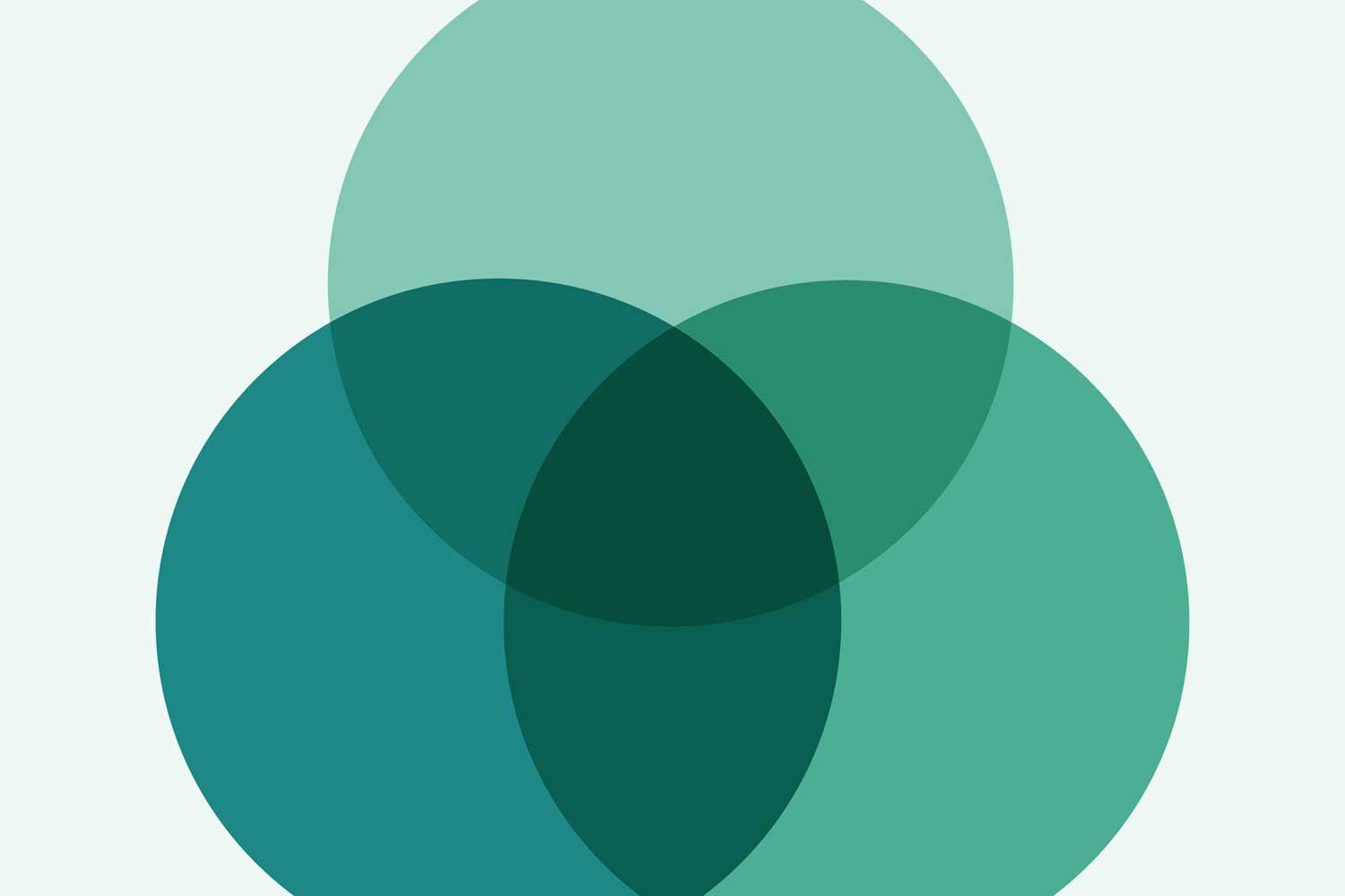 An illustration of three green overlapping circles, representing interconnected infrastructure.