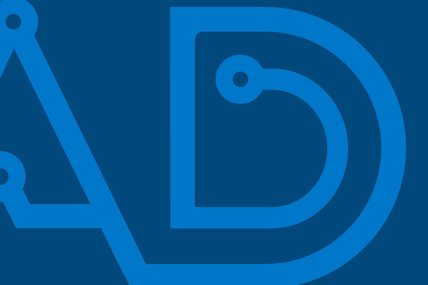 A closeup of the Aspen Digital brand mark. Lines resembling a circuit board form the letters A-D.