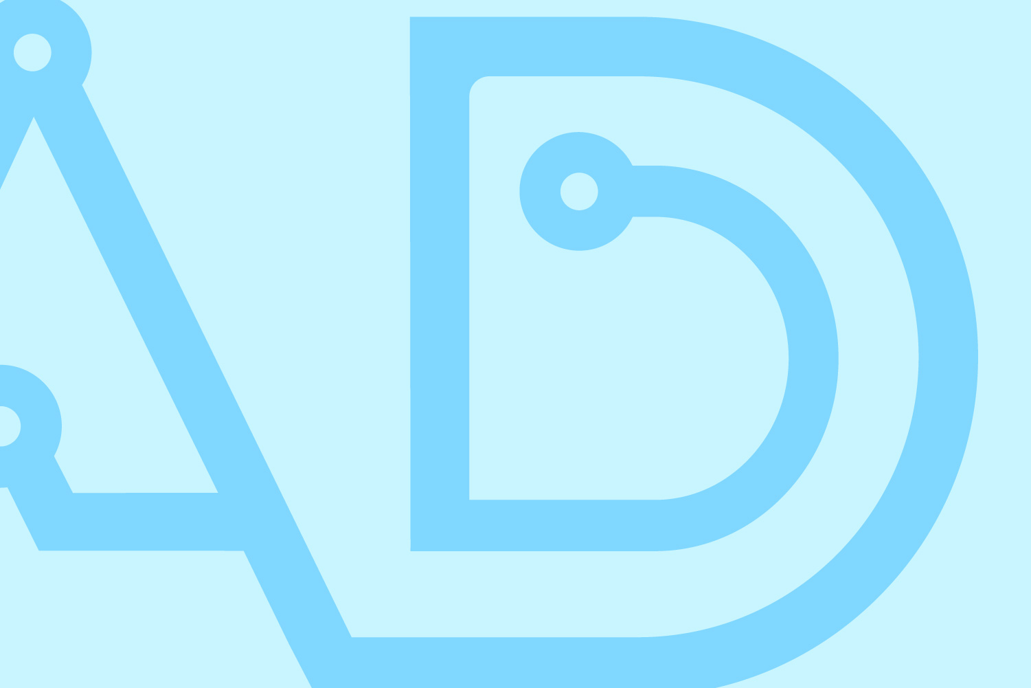 A closeup of the Aspen Digital brand mark. Lines resembling a circuit board form the letters A-D.