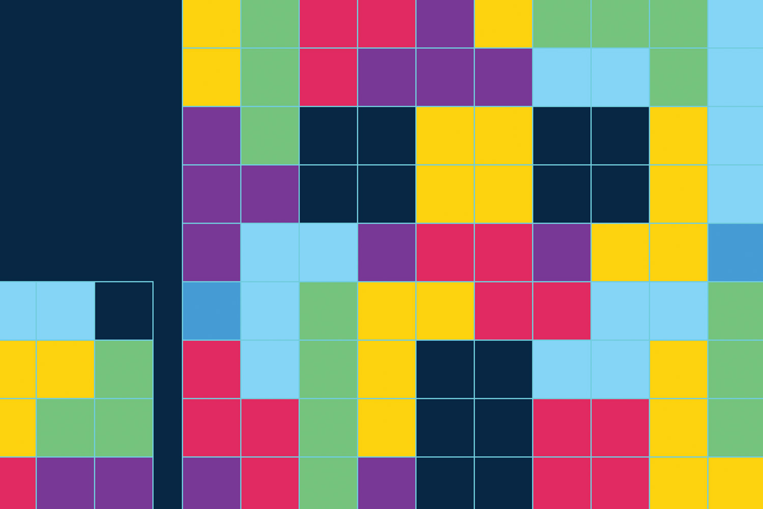 An illustration of blocks resembling a game of Tetris. It represents the concept of retention.