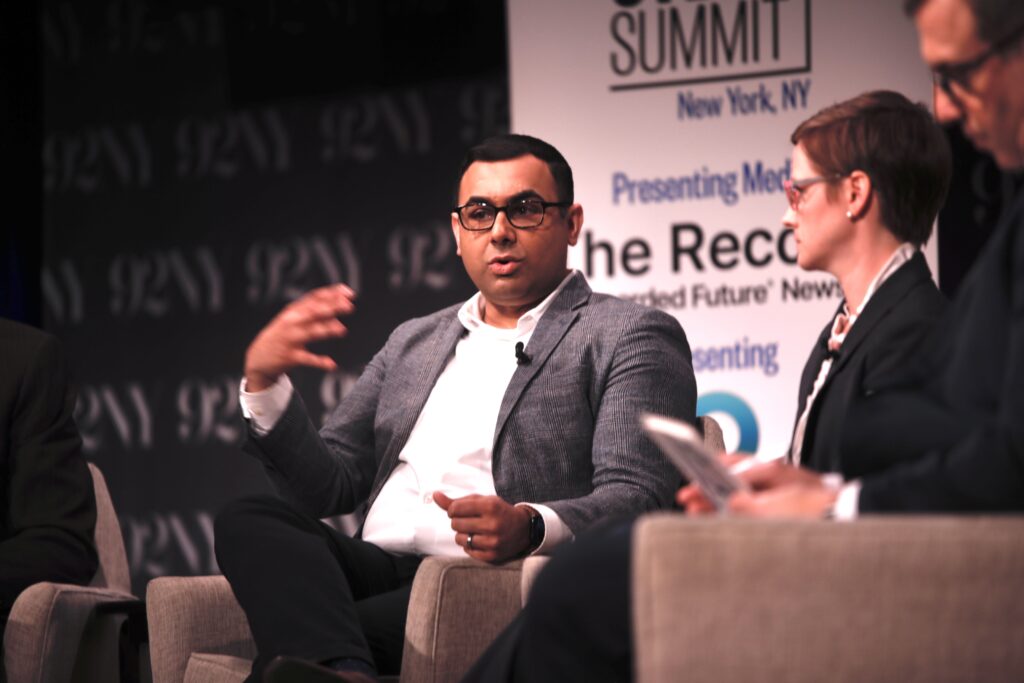 Puesh Kumar on stage at the 2023 Aspen Cyber Summit.