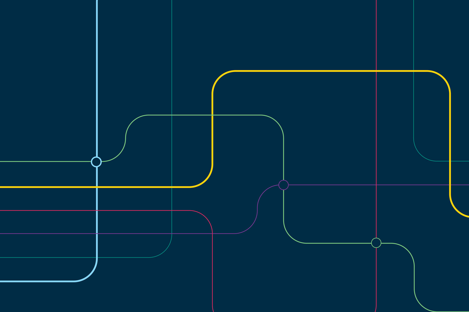 A series of colorful lines representing the cables that power spectrum technology.