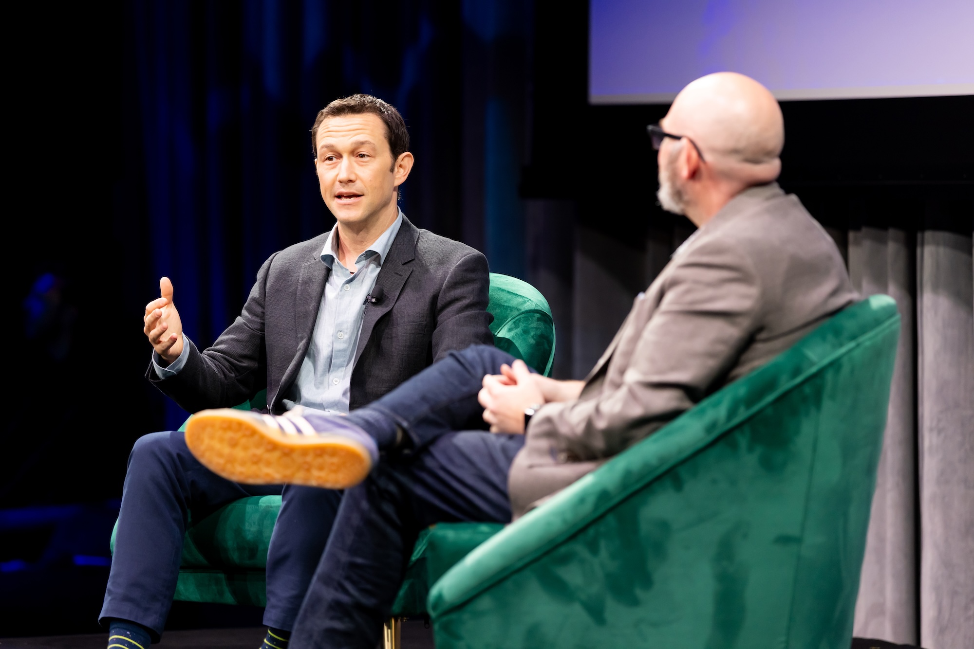 Joseph Gordon-Levitt on stage at Shared Futures