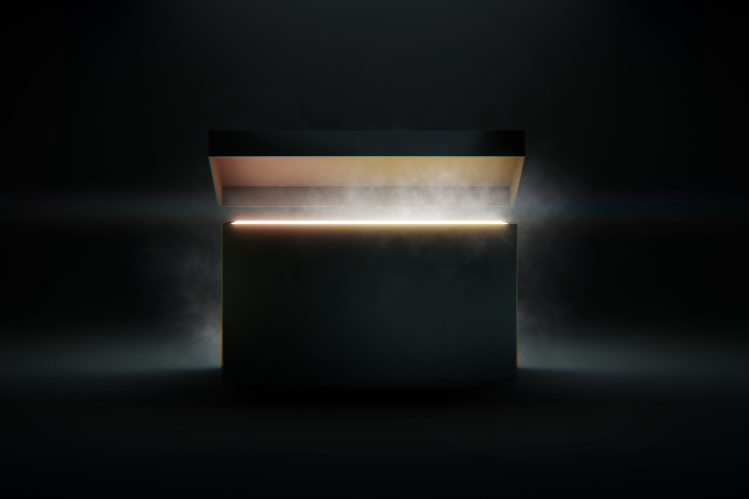 An image of a large box opening in a dark room. It represents the mysteries of cyber defenses in the age of agentic AI.