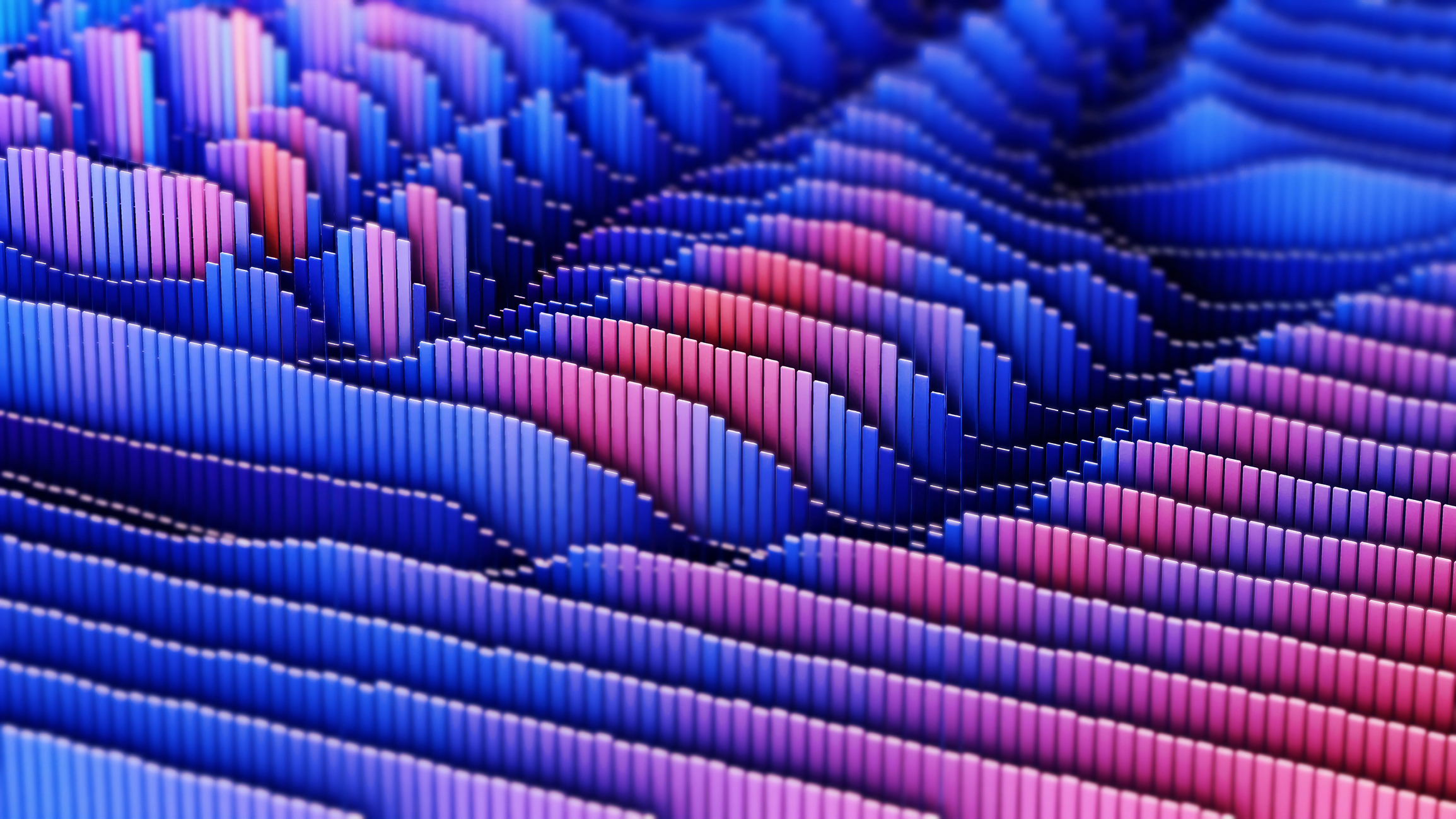 Multicolored waves similar to an investment graph in the colors of blue and red.